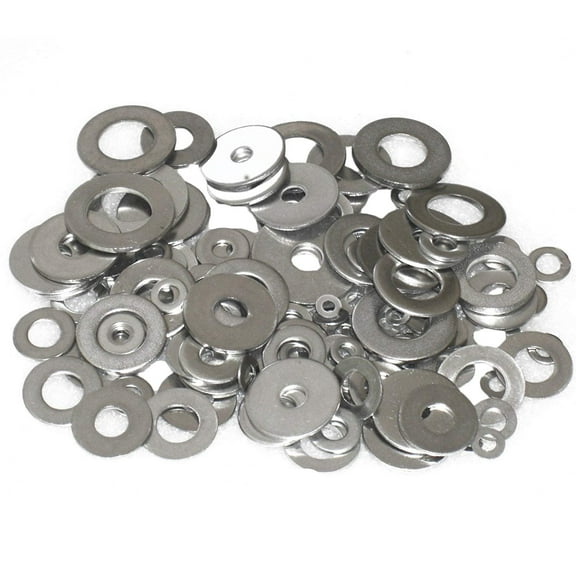 Wideskall Zinc Plated Steel Flat Washers Set Assortment Kit 3 Size 1/2" 5/8" 11/16" - Pack of 240