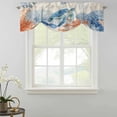thumbnail image 2 of Tie Up Valance Curtain for Kitchen, Summer Ocean Sea Turtle Coral Rod Pocket Short Curtains Adjustable Tie-Up Shade Valances, Eucalyptus Retro Linen Window Treatment for Bathroom Living Room Bedroom, 2 of 9