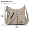 thumbnail image 2 of AOUNQ Crossbody Bags for Women Waterproof Hobo Purse Handbag Multi-Pocket Shoulder Bag Nylon Travel Messenger Bag,Apricot, 2 of 5