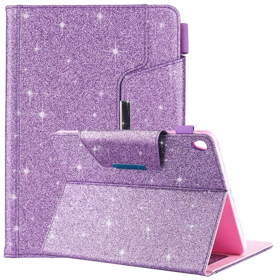Case for iPad Pro 11-inch 2018 Release, Allytech Glitter [Auto Wake/Sleep] Sparkly Bling PU Leather Folio Flip Stand Cover for Apple iPad Pro 11-inch 2018 Tablet, Purple