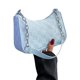 thumbnail image 1 of Bolso de cadena con cremallera para mujer para llevar con estilo debajo del brazo, talla única, bolso de hombro de felpa a cuadros azules, 1 of 8