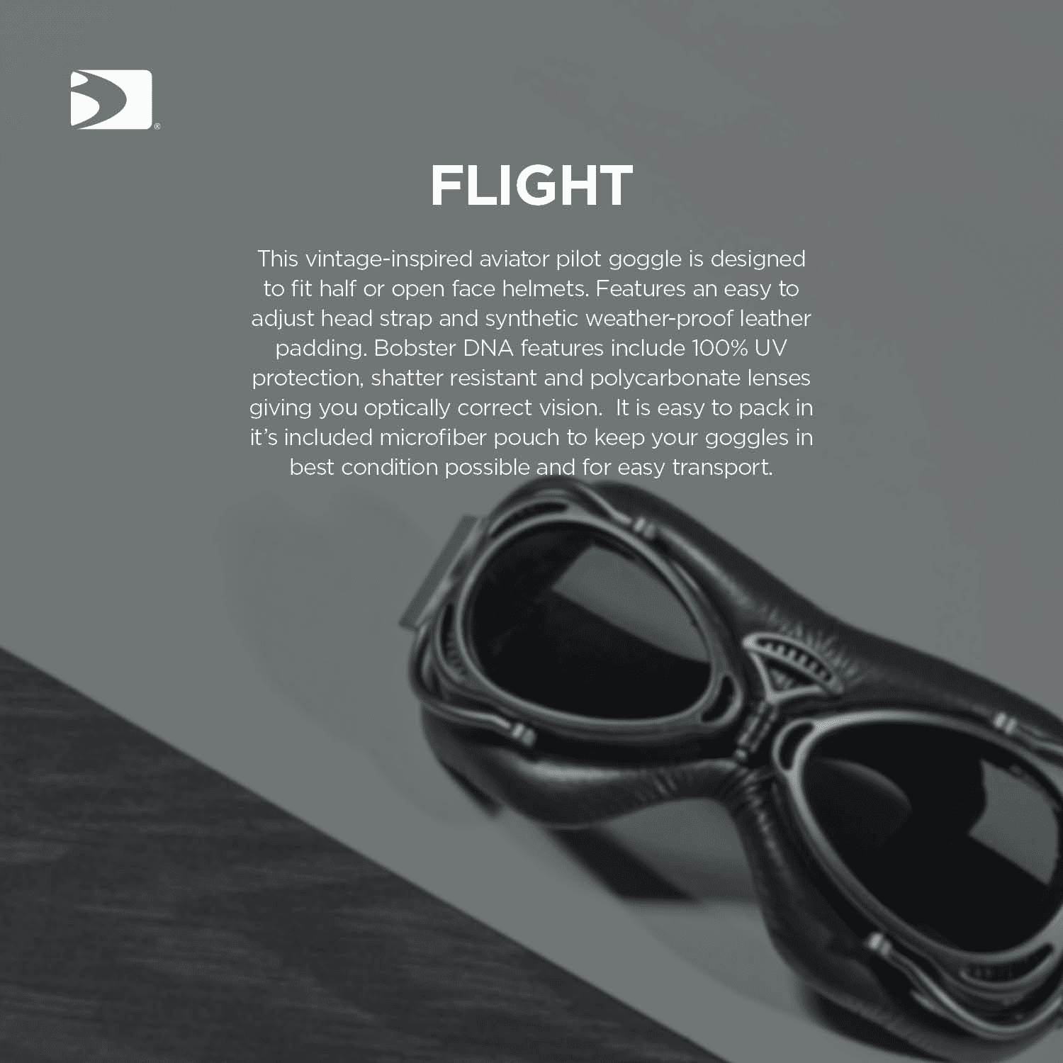 Bobster Flight Antique Goggles Brown w/Dark Smoke Lenses