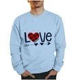 thumbnail image 2 of Elvqul Mens Sweatshirts Graphic Big Crewneck Long Sleeve Light Blue Sweatshirts for Men, 2 of 4