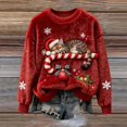 thumbnail image 1 of Chandail en Molleton Sans Capuche pour Femmes Chandail en Molleton de Noël en Flanelle Mignon à Manches Longues Chandail pour Automne Hiver, Rouge Chandail en Molleton Sans Capuche pour Femmes m, 1 of 1
