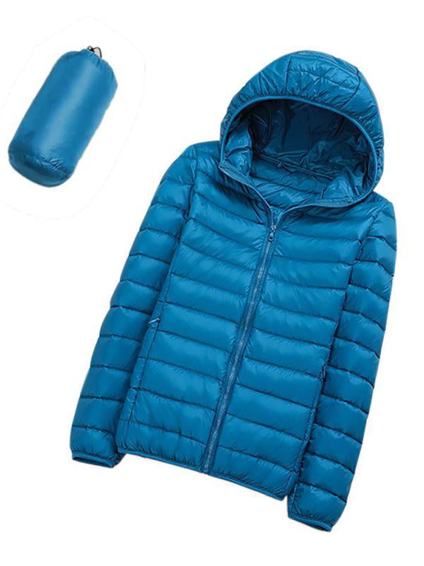 Women's Packable Down Jacket Ultralight Stand Collar Coat Winter Hoodie Puffer 