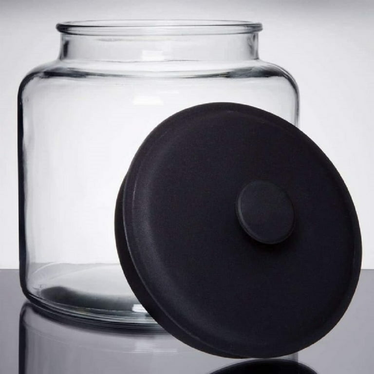  Anchor Hocking 1.5 Gallon Montana Glass Jar with Lid (pack of  1, black metal, dishwasher safe): Cookie Jars: Home & Kitchen