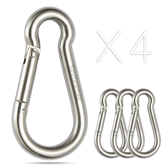 Mosqueton Sprookber Acero Inoxidable 304 con Resorte 3.15 Pulgadas Pack 4 Unidades