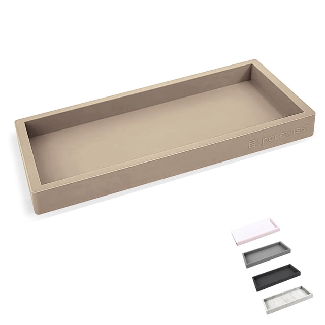 Bandeja Spacewiser de silicona para encimera y tocador, 19,6 x 10,2 cm