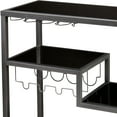 thumbnail image 4 of Holly & Martin Zephs indoor Bar Cart - Gunmetal Gray with Black Glass 40 x 37.5, 4 of 12