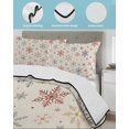 thumbnail image 3 of Quilt King Size Bedding Set, Christmas Snowflakes Reversible Summer Quilt 3 Pieces, Xmas Snowy Winter Beige Lightweight Bedspreads Coverlets with 2 Pillow Shams for All Seasons, 3 of 5