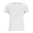 thumbnail image 3 of LYXSSBYX Plus Size Womens Shirts Womens Fashion Summer Short Sleeve Round-Neck Solid Casaul Tops T-Shirt, 3 of 5