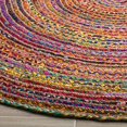 thumbnail image 4 of Safavieh Cape Cod Collection CAP202A Handmade Boho Braided Jute & Cotton Area Rug, 6' x 6' Round, Red / Multi, 4 of 4