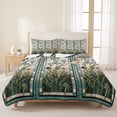 thumbnail image 3 of Queen Quilt Set 90''x96'', Vintage Floral Lightweight Bedspread Coverlet with 2 Pillow Shams, Retro Abstract Art Summer Flowers Watercolor Breathable All Season Quilt Bedding for Bedroom/Guest Room, 3 of 9