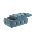 thumbnail image 5 of Koby Velvet Storage Ottoman, Light Blue, 5 of 9