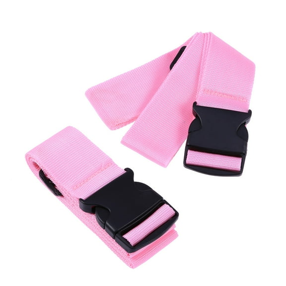 NICEXMAS 2Pack Cargo Straps Pink PP Adjustable Length for Bundling Luggage Travel