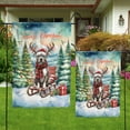 thumbnail image 4 of Merry Christmas Santa Reindeer Antlers Pitbull Sleigh Xmas Winter Holiday Garden Flag 12x18in Double Sided Terrier Dog Lover Outdoor Decor - 00023, 4 of 5