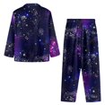 thumbnail image 4 of Renewold Warm Button Down Pajamas for Women Vacation Jogger Athletic Clothing 2pcs Pjs Sets Starry Sky Graphic Scoop Neck Pullover Tops Elastic Waist Sweatpants Size M, 4 of 6