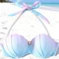 thumbnail image 6 of JSGEK Women's Bow Detail Bikini Set Adjustable Straps Soft Fabric Beach Vacation Casual Wear Blue M, 6 of 6