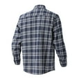 thumbnail image 4 of GrmtClth Button Up Shirt Men Regular Fit Plaid Shirts Casual Long Sleeve Cowboy Shirts Soft Work Shirts with Two Pockets Navy L, 4 of 4