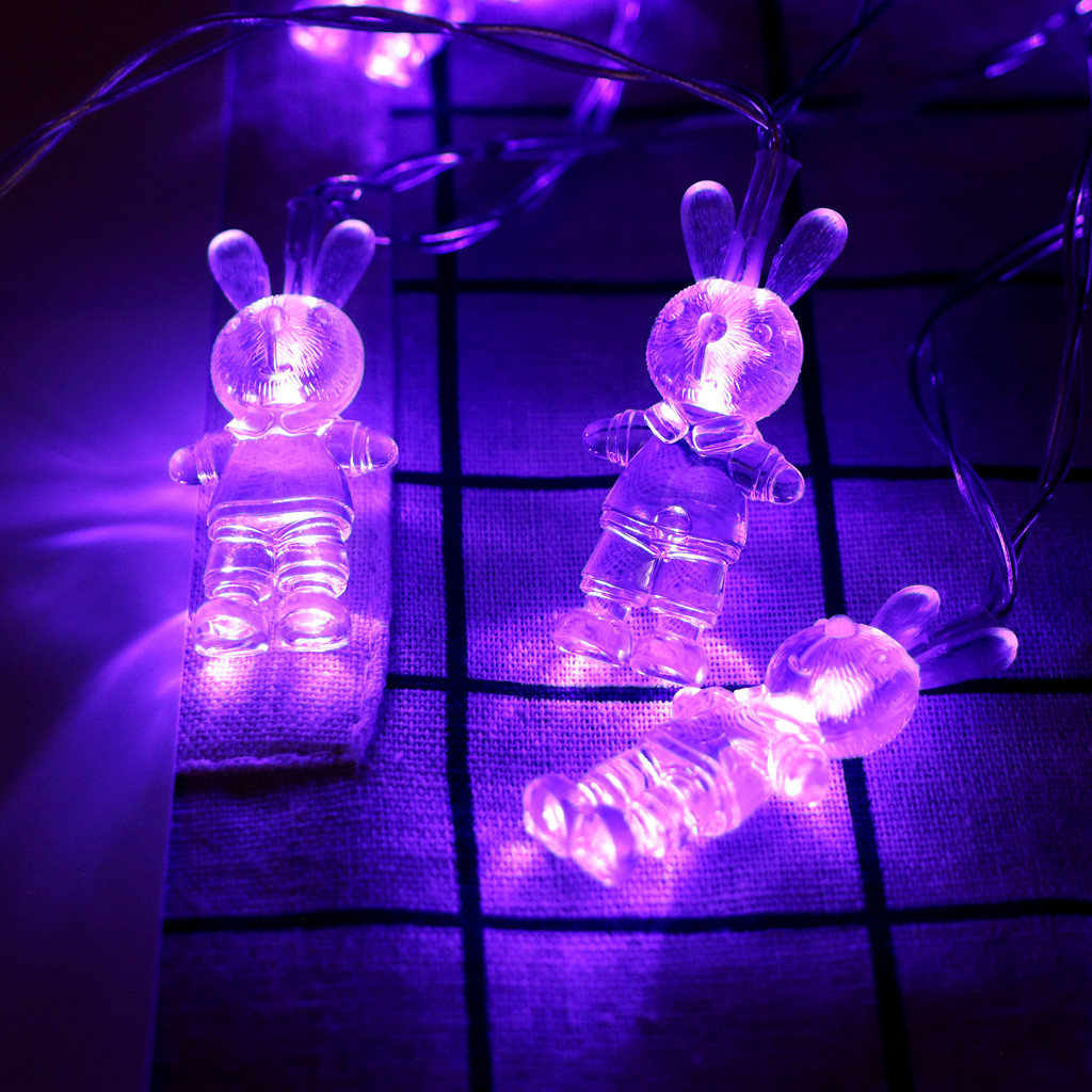 HIMIWAY Easter Bunny String Lights Decorative Lights 10 LED Battery