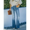 thumbnail image 4 of SOMER Womens Jeans Flare Bell Bottom High Waist Bootcut Button Fly Slim Vintage Trousers Denim Pants, 4 of 7