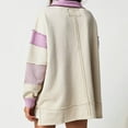 thumbnail image 3 of RYDCOT Women's Oversized Sweatshirt Lapel Collared V Neck Shirts Pullover Color Block Striped Long Sleeve Tops Fall Outfits Clothes Sale or Clearance, 3 of 6