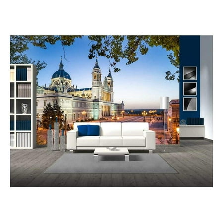 wall26 - Madrid, Spain at La Almudena Cathedral and The Royal Palace. - Removable Wall Mural | Self-Adhesive Large Wallpaper - 66x96 (Best Real Madrid Wallpapers)