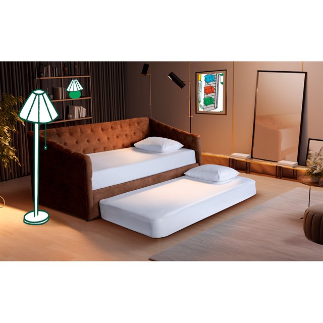 Cama Doble de Velvet Chocolate Makora Modelo Nigari
