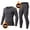 02 Dark Gray, variant on YueHuiYing Long Johns for Men's Comfortable Fit Men's Thermal Underwear Lined Top and Bottom Set for Winter