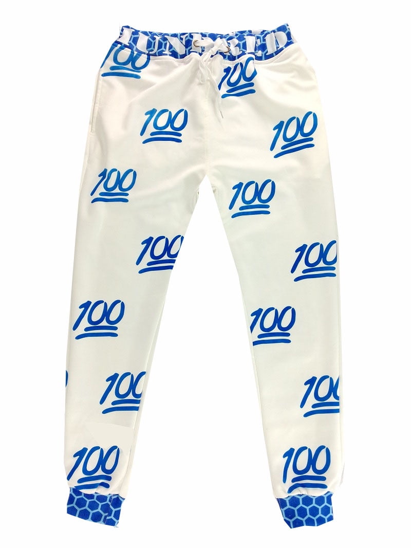 blue and white joggers