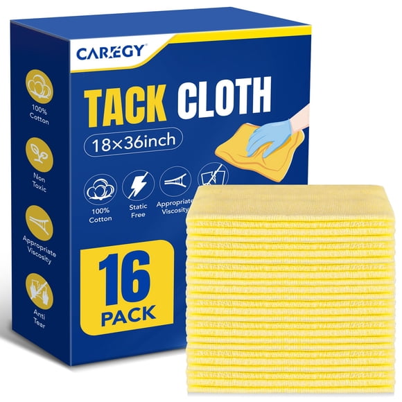 CAREGY 16Pcs Tack Cloth for Removing Dust from Woodworking, Sanding Particles, Clean & Polish, Ideal for Woodworking & Painting,Wax and Silicone Free, 18 x 36 Inches Dust Cloths