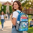 thumbnail image 3 of COEQINE Clear School Backpack for Girls, 17 Inch Transparent PVC Book Bag Heavy Duty See Through Bookbag for Women, Lightweight Travel Daypack for College Work, Sea Turtle Hibiscus Blue, 3 of 7