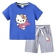 thumbnail image 3 of Conjunto de camiseta de manga corta para niños de Hello Kitty, ropa de algodón para bebés, pantalones cortos de media manga para niños y niñas, traje de dos piezas, 3 of 5