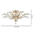 thumbnail image 4 of The Lighting Store Holly 4-light Brushed Champagne Silver Crystal Leaves Flush Mount, 4 of 5