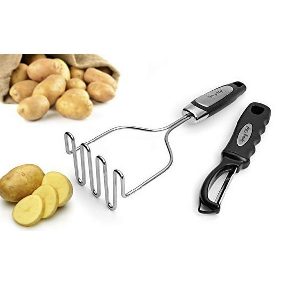 Spring Chef Stainless Steel Potato Masher with Easy to Use and Clean Wire Head Best for Mashed Potatoes