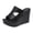 Black, variant on Clearence Women's Cutout Leather Platform Wedge Sandals Slip-On Round Toe Summer Beach Vacation Slides Lightweight Casual Shoes with Cushioned Sole for Outdoor Walking Comfort