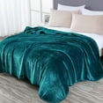 thumbnail image 2 of Chezmoi Collection Heavy Thick Korean Style Faux Mink Blanket Single Ply 9 Lbs, 750GSM Silky Soft Plush Raschel Mink Blanket, 85" x 95" Asia King Size, Solid Teal, 2 of 9