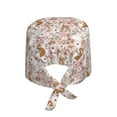 thumbnail image 2 of Scrub Caps Women Men - Autumn Floral Deer Soft Comfy Waterproof Adjustable Working Cap Scrub Hats Surgical Caps for Women Men With Sweatband, Nurse Caps for Women Men, 2 of 6