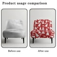 thumbnail image 5 of ZIATUBLES Armless Chair Cover Stretch Non-Slip Accent Chair Slipcover Soft Spandex Couch Cover Machine Washable Chair Decor Protector Cover for Living Dining Room, Ho Christmas Tree Red, 5 of 7