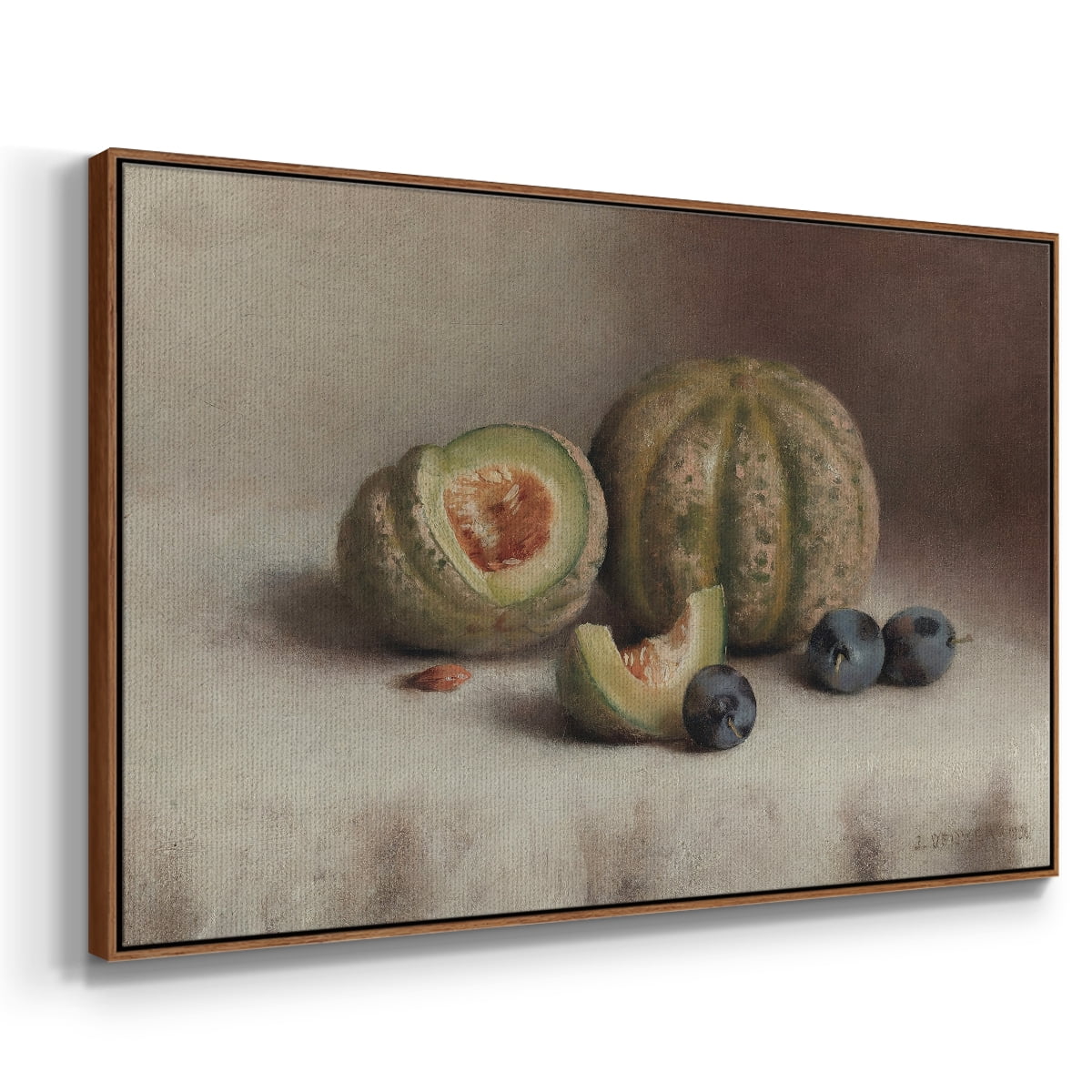 Vintage Botanical Print-XLVIII By Wexford Home Framed in Walnut Wood Gallery Wrapped Canvas 27 in. x 41 in.