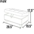thumbnail image 6 of "JESTOP Faux Leather Storage Ottoman Bench, Rectangle Upholstered Footstool with Storage, 28""x19""x17""", 6 of 8