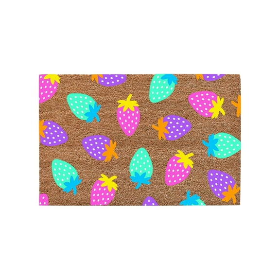 SDJMa Beach Flowers & Fruit Summer Welcome Polyester Doormat Indoor/Outdoor, 16x24", Non-Slip
