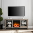 thumbnail image 2 of Evelyn&Zoe Sawyer Rectangular TV Stand with Log Fireplace for TV's up to 65" in Gray Oak, 2 of 9