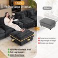 thumbnail image 5 of Wiilayok U Shaped Sectional Sofa,151" Oversized Modular Cloud Couch Sofa with 2 Ottoman and Extra Deep Seat for Living Room，4 Seater Modern Chenille with Central Console USB Port,Black, 5 of 9