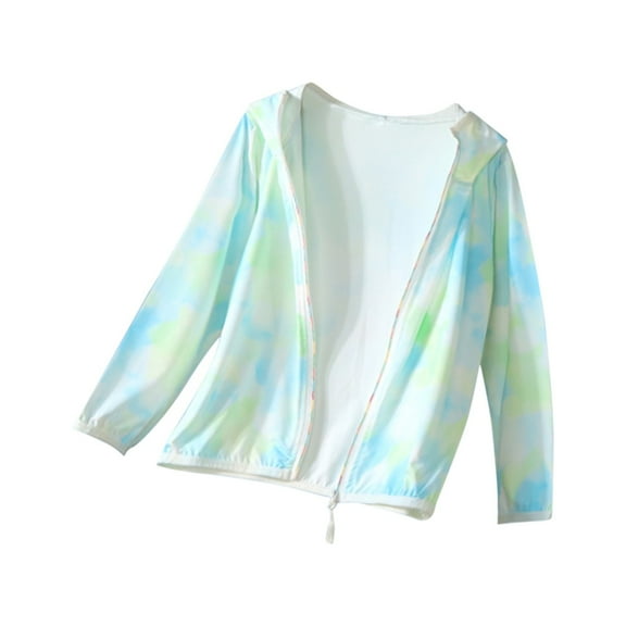 Mercatoo Girls 𝐔𝐏𝐅 50  Rash Guard Sun Jacket with Hood 𝐔𝐕 𝐏rotection Full Zip Swim Shirts Lightweight Long Sleeve Shirts