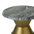 thumbnail image 4 of CosmoLiving by Cosmopolitan 10" x 7" Gray Ceramic Decorative Stand with Gold Base, 1-Piece, 4 of 8