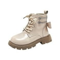 thumbnail image 1 of NOKIO Girls Snow Boots Winter Warm Ankle Boots Side Zip Design, Non-Slip Lace-Up Outdoor Princess Style Boots, 1 of 8
