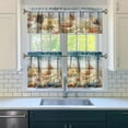 thumbnail image 3 of Beach Theme 3 PCS Kitchen Curtains - Starfish & Seashells Print, Light Filtering Rod Pocket Valance and Tier Panels, Nautical Window Treatments for Bathroom or Laundry Room, 3 of 6