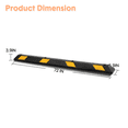 thumbnail image 4 of 72 Inch Rubber Parking Curb, Heavy Duty Long Garage Floor Wheel Stopper with Highly Visible Yellow Reflective Stripes, for Cars, Trucks, Trailers, Driveways, 1 Pack, 4 of 8