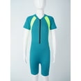 thumbnail image 4 of TSSOE Girls Boys One-Piece Short Sleeve Zippered Shorty Wetsuit Swimsuit Rashguard Sun Protection Sky Blue 10, 4 of 7